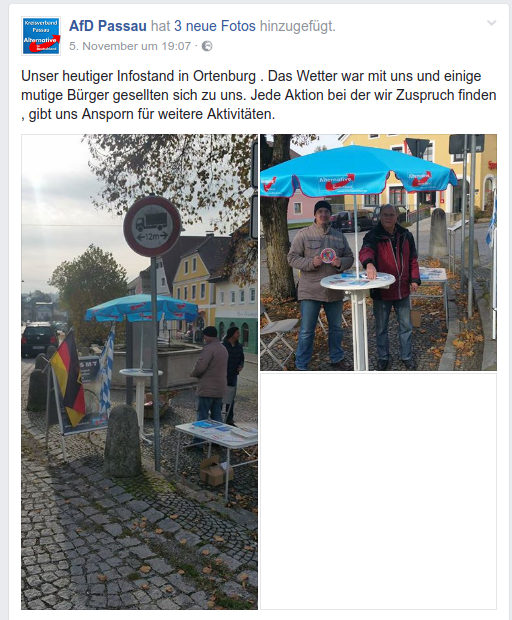 AfD KV Passau Infostand in Ortenburg